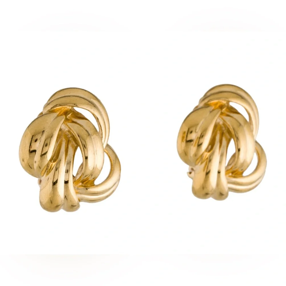 VINTAGE GIVENCY 🎉HOST PICK🥳 Large Beautiful Gold Tone Knot Statement Earrings.